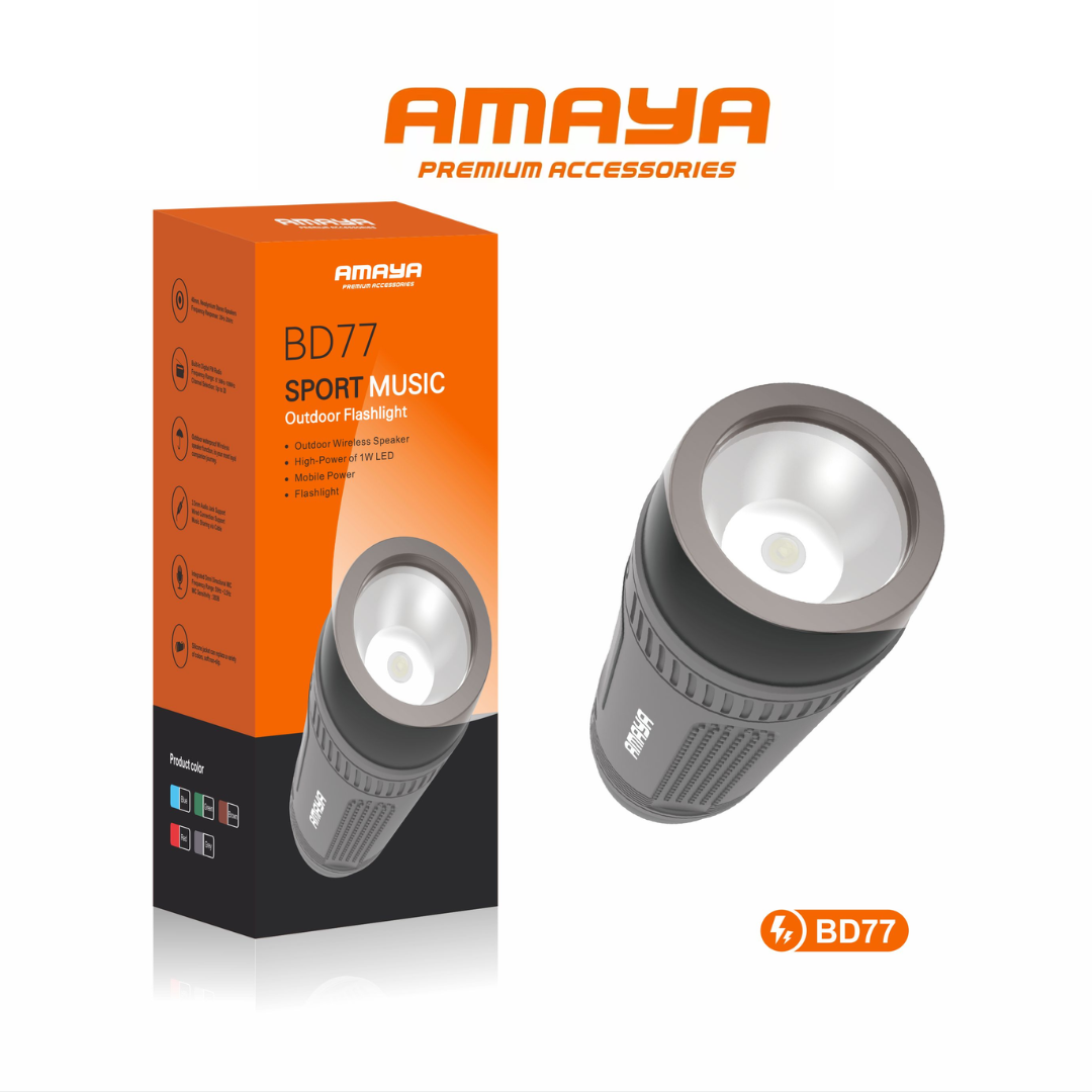 Amaya BD77 Sport Music Outdoor Wireless Speaker with Flashlight