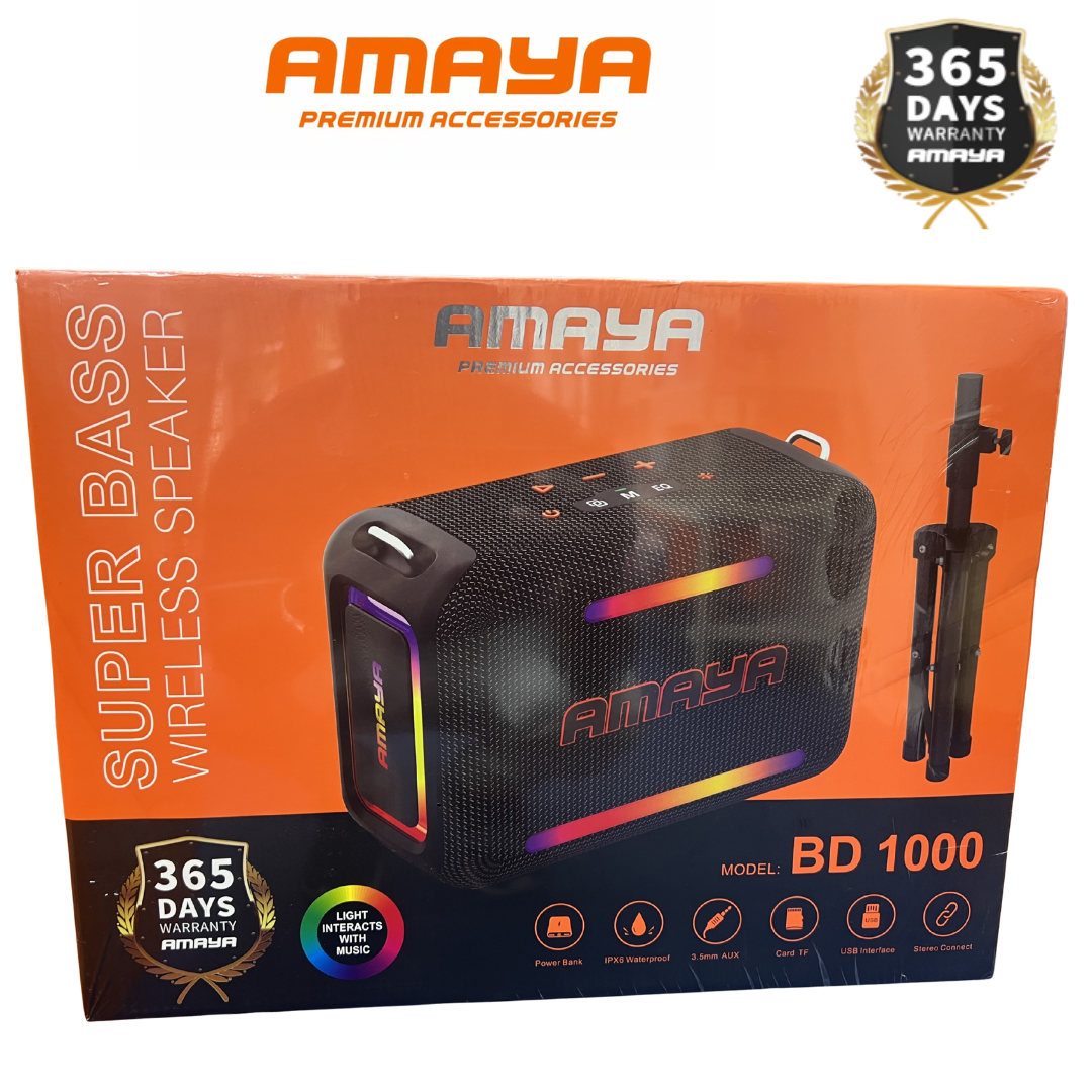 Amaya BD1000 Bluetooth Speaker – Powerful HiFi Sound, All-Day Playtime