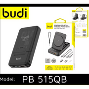 Budi PB515QB 10000mAh 20W PD Fast Qi Wireless Power Bank Multi-Functional Box | Built-in Multi-Cable