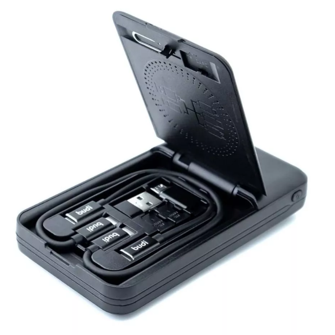 Budi PB515QB 10000mAh 20W PD Fast Qi Wireless Power Bank Multi-Functional Box | Built-in Multi-Cable