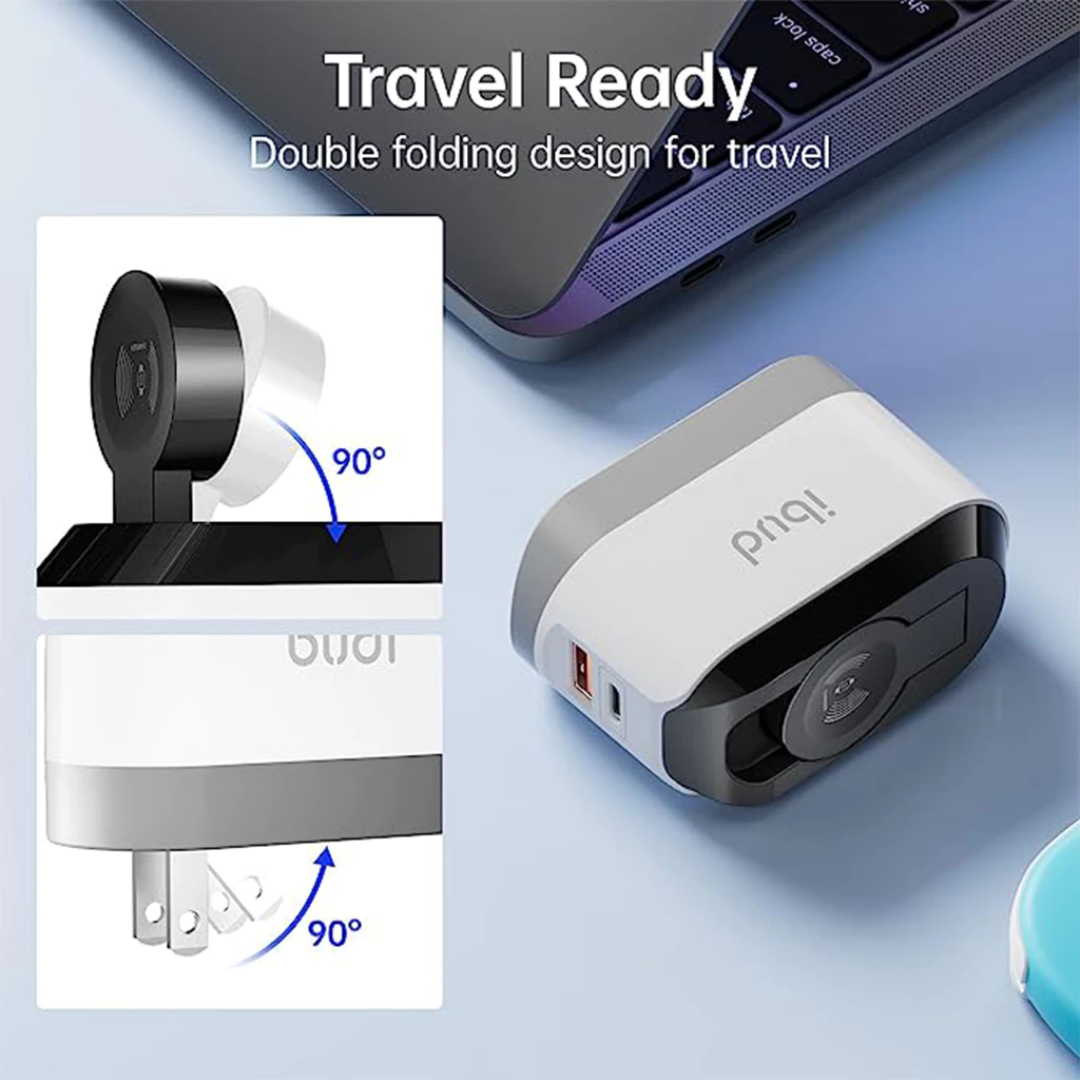 BUDI 20W 3-in-1 USB-C Wall Charger with Wireless Watch Charger