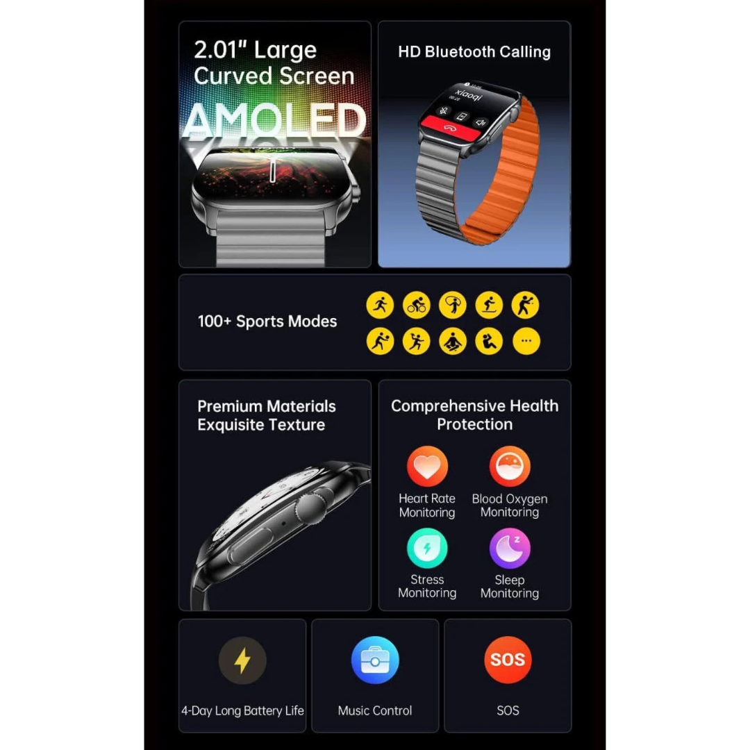 Amaya Pro AMOLED ASW-07 Smartwatch – Big Display, Bold Performance