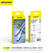 AWEI CL-220T - 2MTR 60W FAST CHARGING CABLE
