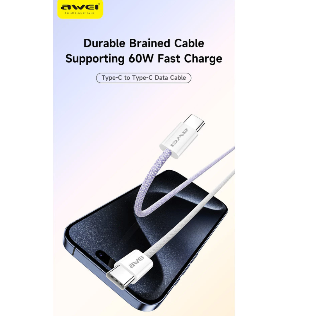AWEI CL-220T - 2MTR 60W FAST CHARGING CABLE