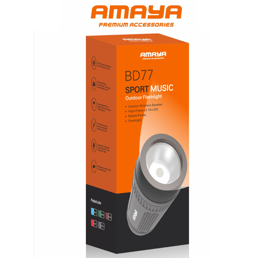 Amaya BD77 Sport Music Outdoor Wireless Speaker with Flashlight