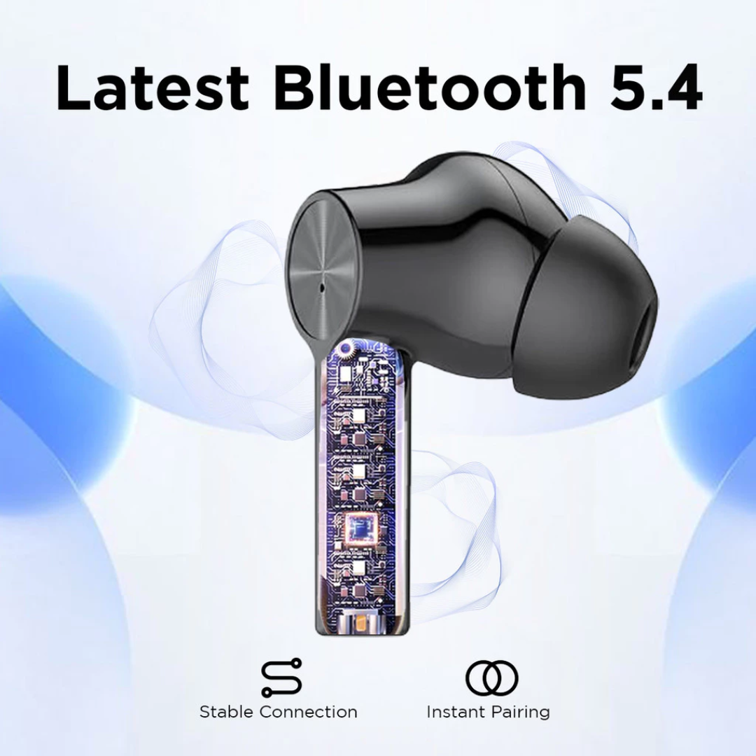 Budi EP67B  TWS Bluetooth 5.4 Earphones – Super Bass, ENC Noise Cancelling, Low-Latency Gaming Mode