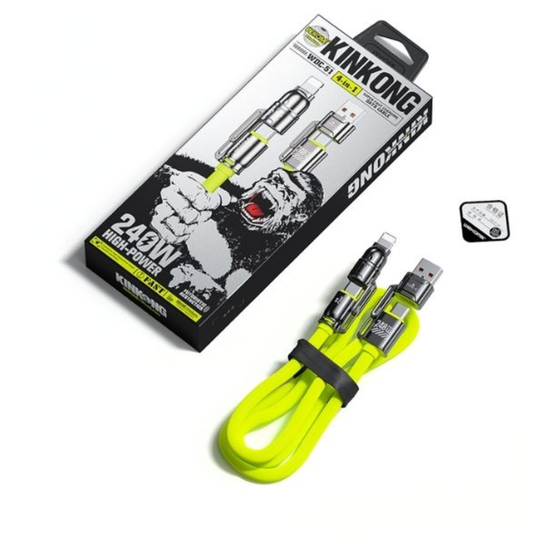 Kinkong WDC-51 4-in-1 Super Fast Charging Data Cable (240W)