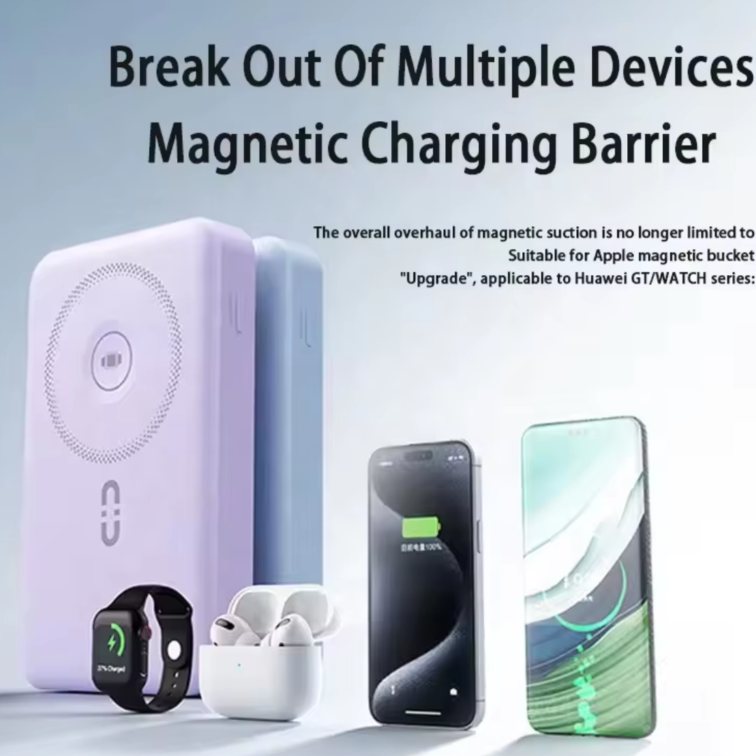WP-12 10000mAh Magnetic Wireless Power Bank (15W, PD22.5 W Fast Charging, Built-in Cables & Holder