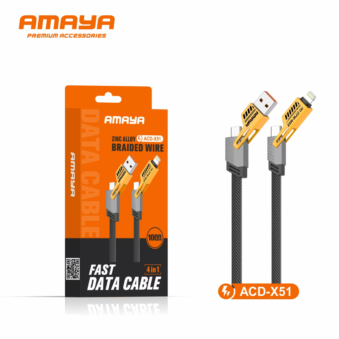 Amaya ACD-X51 Data Cable – Super Fast Charging 4-in-1 Knife King